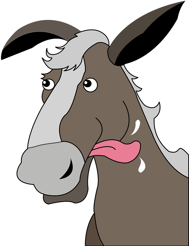 Cartoon Horse With Protruding Tongue Clipart - Cartoon - Png Download (800x800), Png Download