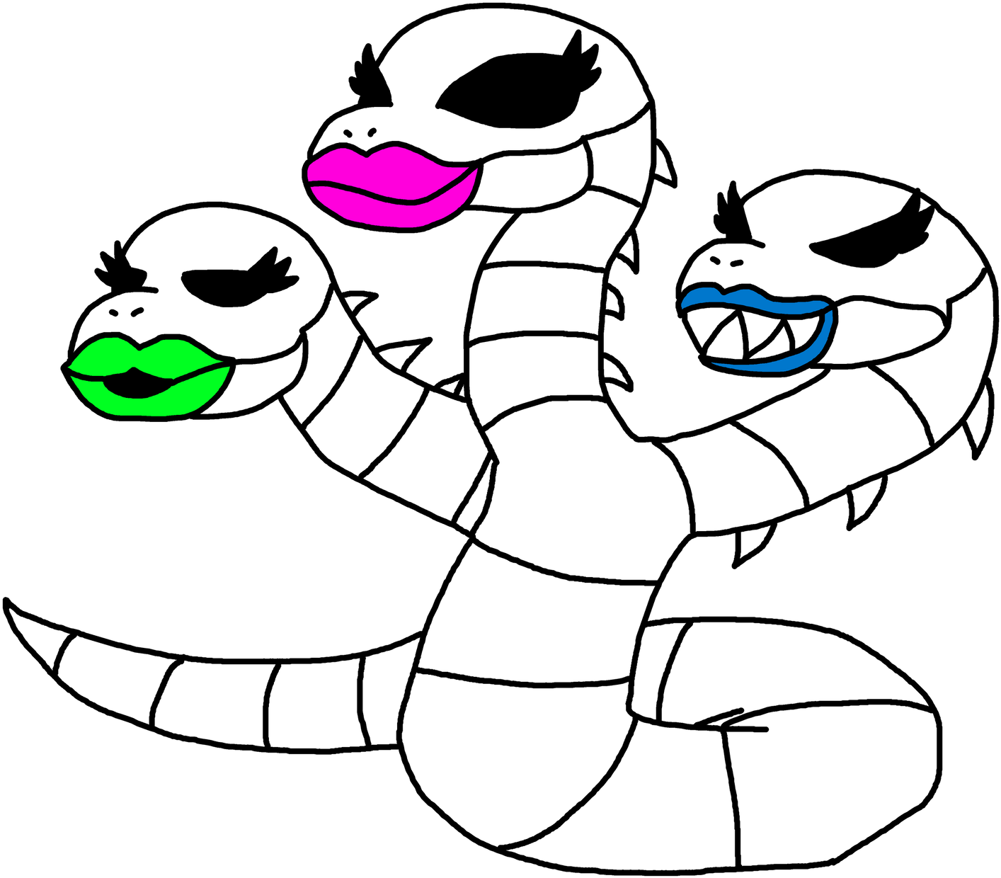 Skeleton Snake Sisters Full Body By Richsquid1996 Skeleton - Cartoon Clipart (1414x1240), Png Download