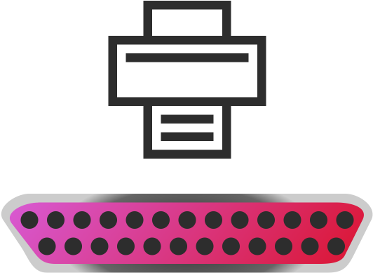 Parallel Port Icon Vector Image - Parallel Port Symbol Clipart (600x600), Png Download