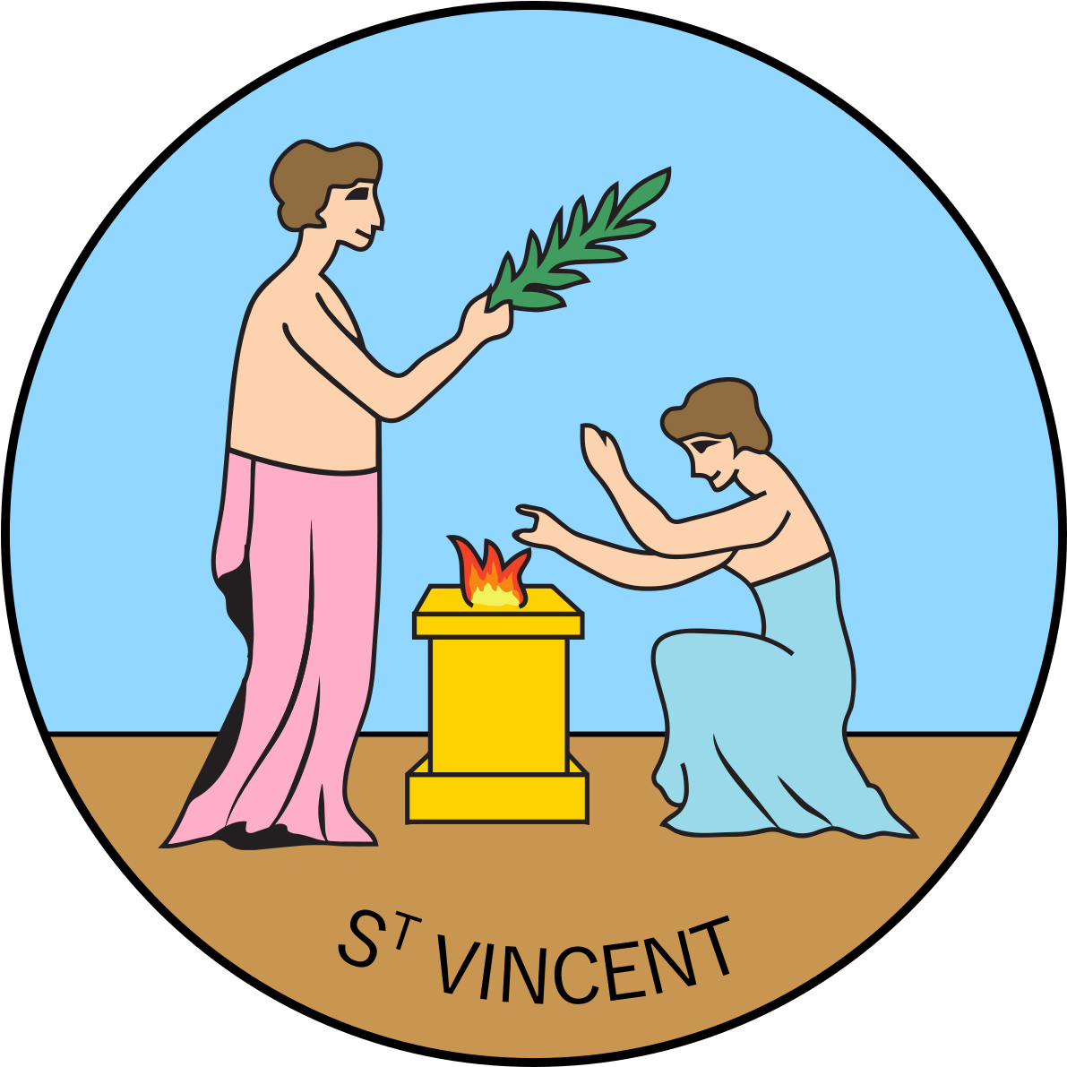 Badge Of Saint Vincent And The Grenadines - Coat Of Arms Of Saint Vincent Clipart (1200x1200), Png Download