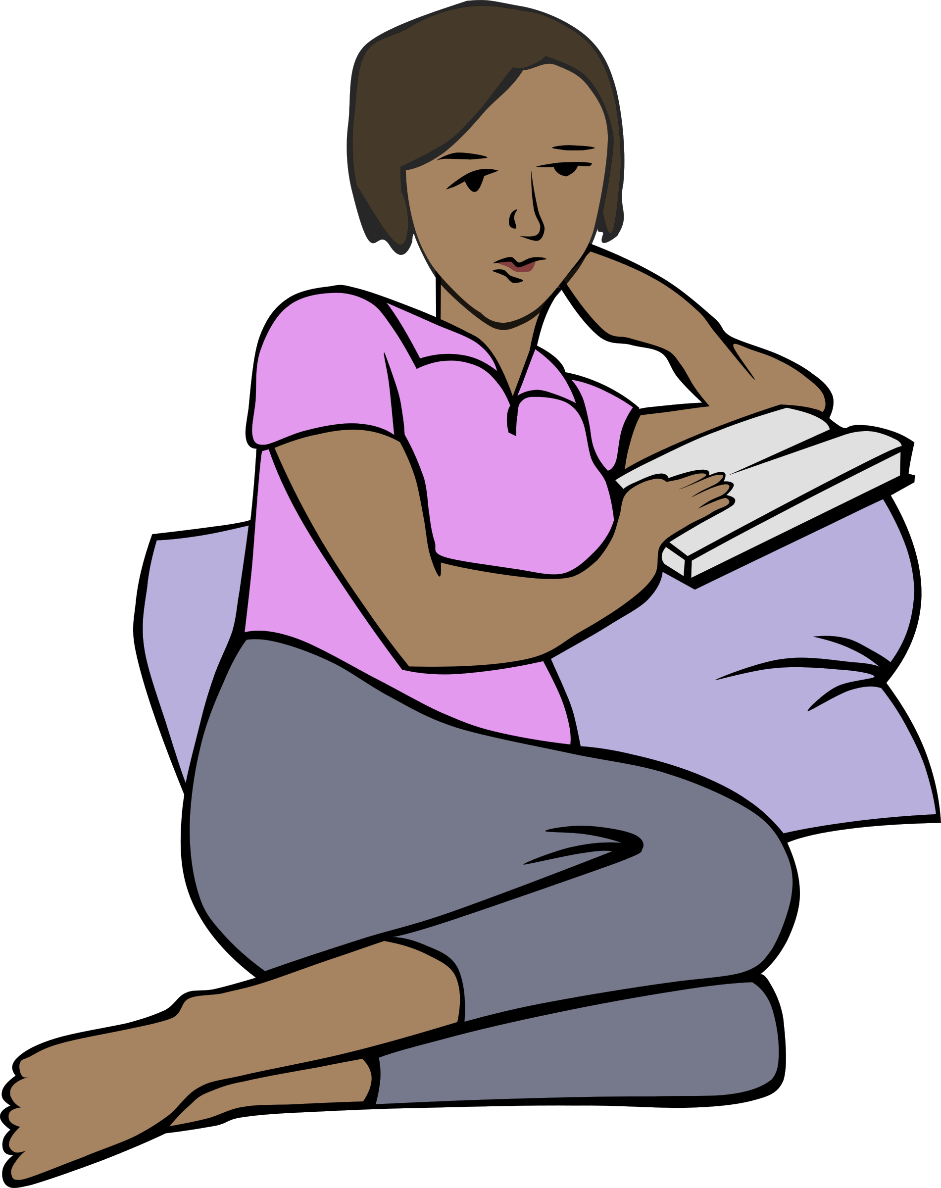 Comfort Clipart Transparent - Person Reading Clipart Transparent - Png Download (1901x2400), Png Download