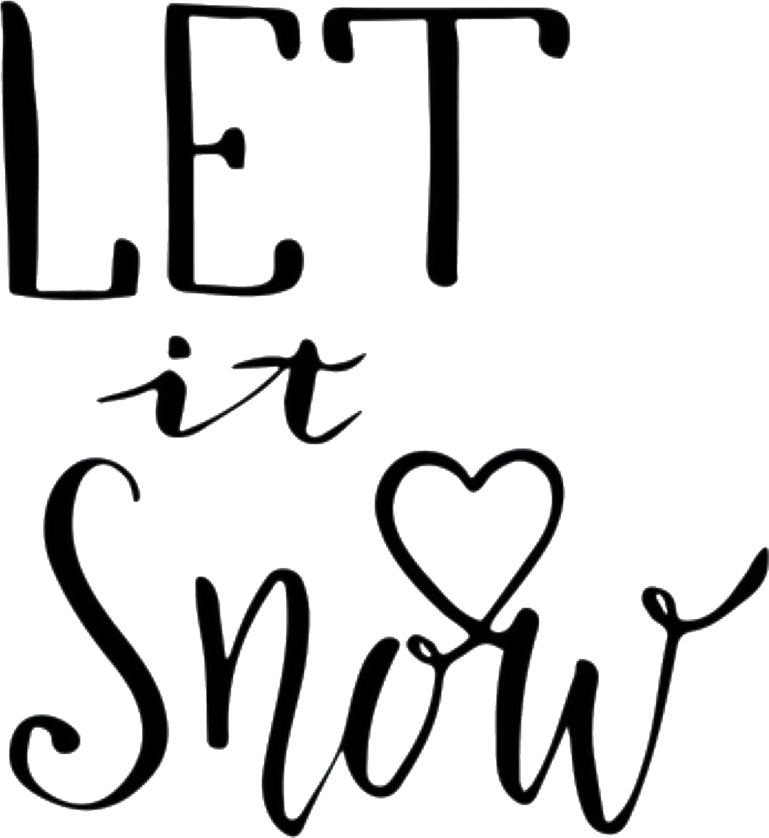 #winter #christmas #letitsnow #snow #text #christmastext - Calligraphy Clipart (1687x2048), Png Download
