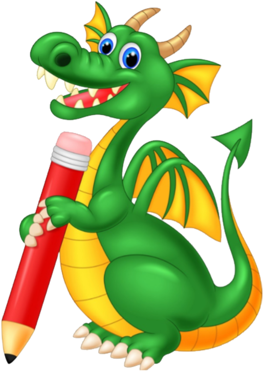 Return Home - Dragon Animado Con Lapiz Clipart (531x740), Png Download
