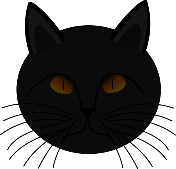 Black Cat Face Png Clipart (600x575), Png Download