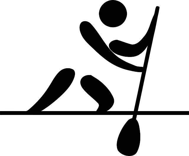 Cartoon, Sports, Pictogram, Canoe, Stickman, Kayak - Olympic Canoeing Clipart (640x528), Png Download