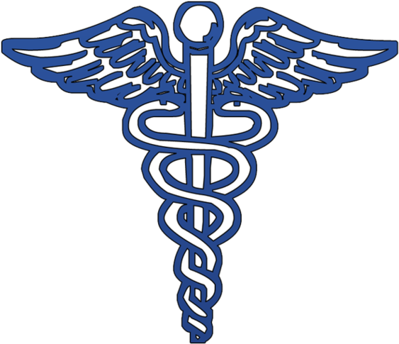 Caduceus Clip Art - Blue Caduceus Medical Symbol - Png Download (570x570), Png Download