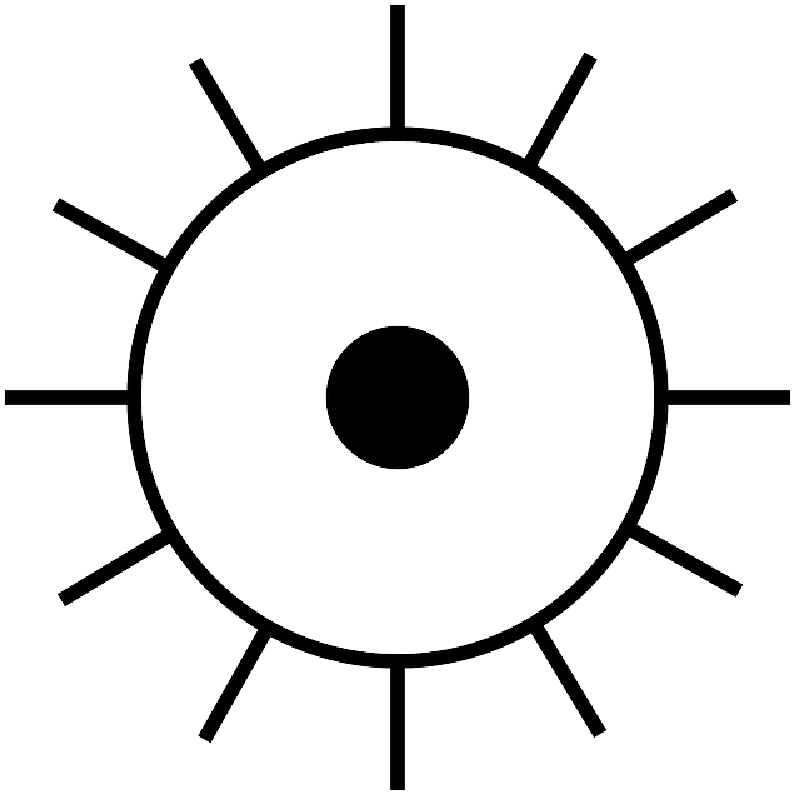 Sun Rays Clipart Black And White Freeuse Download Sun - Cycle Of 4th And 5th - Png Download (800x800), Png Download