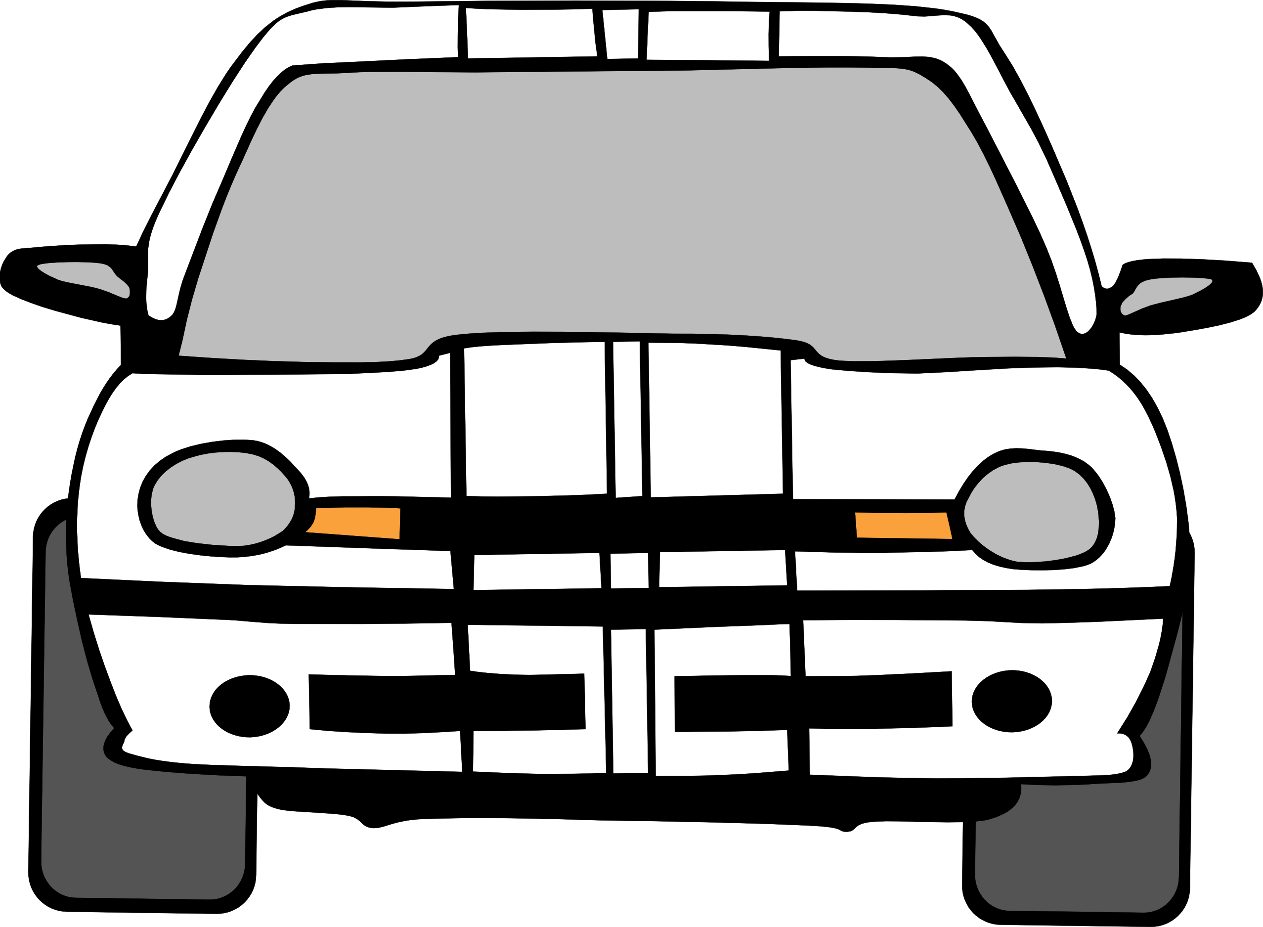 Dodge Clipart Black And White - Front Car Clipart Black And White - Png Download (2555x1875), Png Download