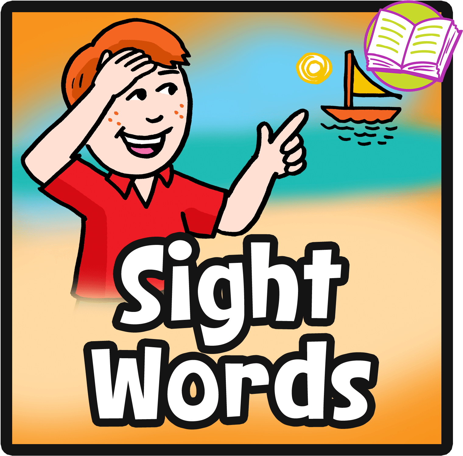 Printable Sight Words Resources - Cartoon Clipart (1620x1620), Png Download