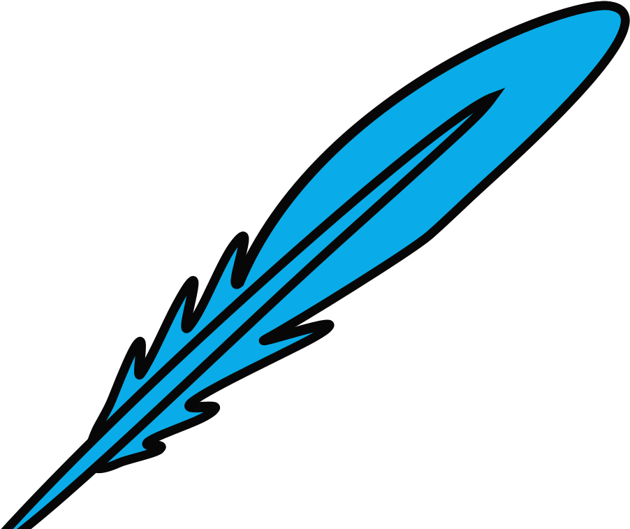Feather Blue Black Svg Clip Arts - Feather Clip Art Transparent Background - Png Download (1024x1024), Png Download