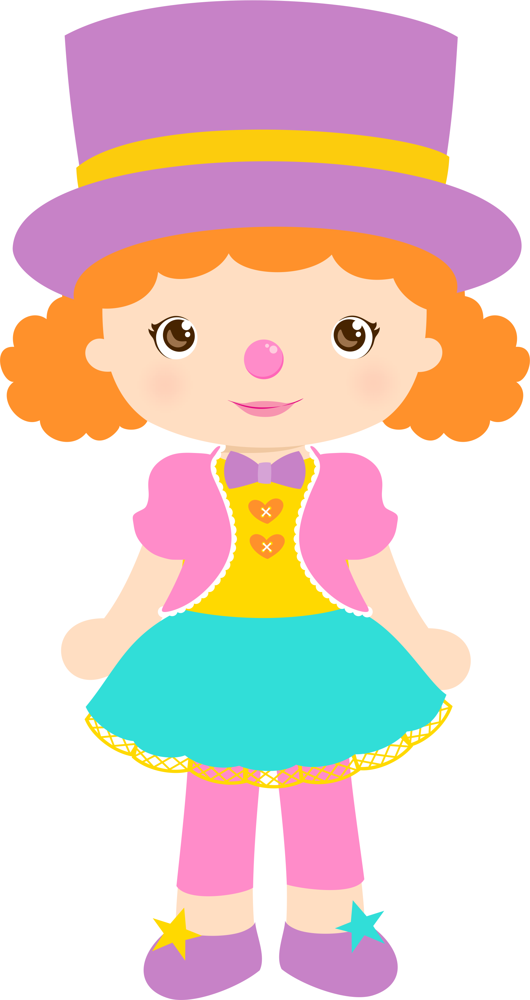 Banner Black And White Stock Carnival Clown Clipart- - Personagens Circo Rosa Png Transparent Png (1697x3201), Png Download