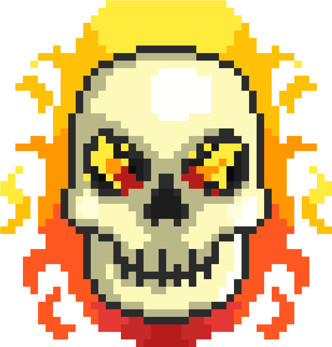 Cute Skull Pixel Art - 8 Bit Spaceship Png Clipart (1057x1105), Png Download