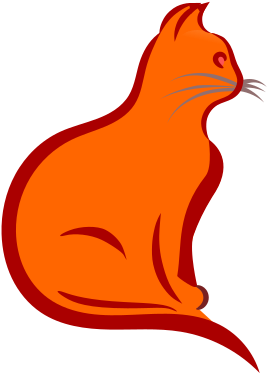 Lineart Cat - Illustration Clipart (564x800), Png Download