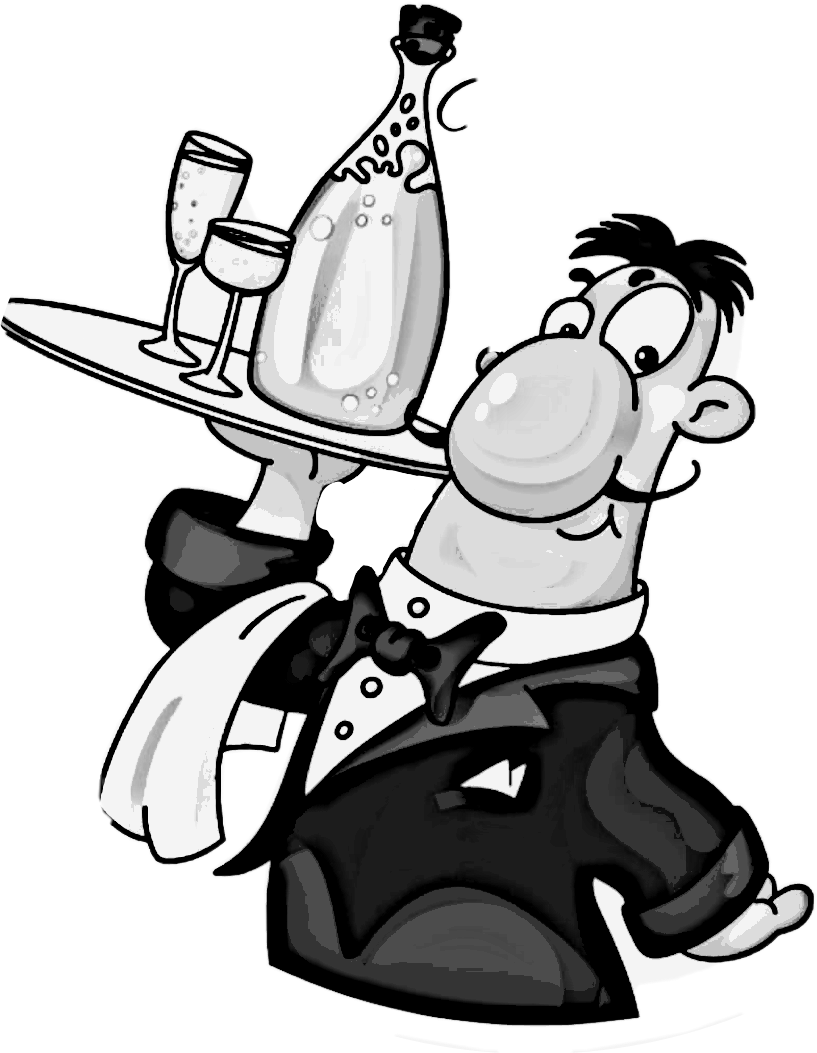 Waiter Cartoon Clipart (817x1053), Png Download