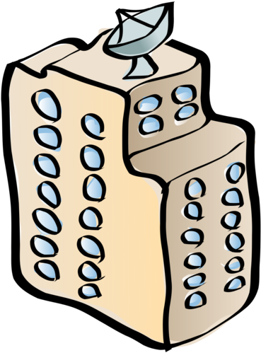 Satellite Dish Building Antenna - Building Clip Art - Png Download (500x675), Png Download