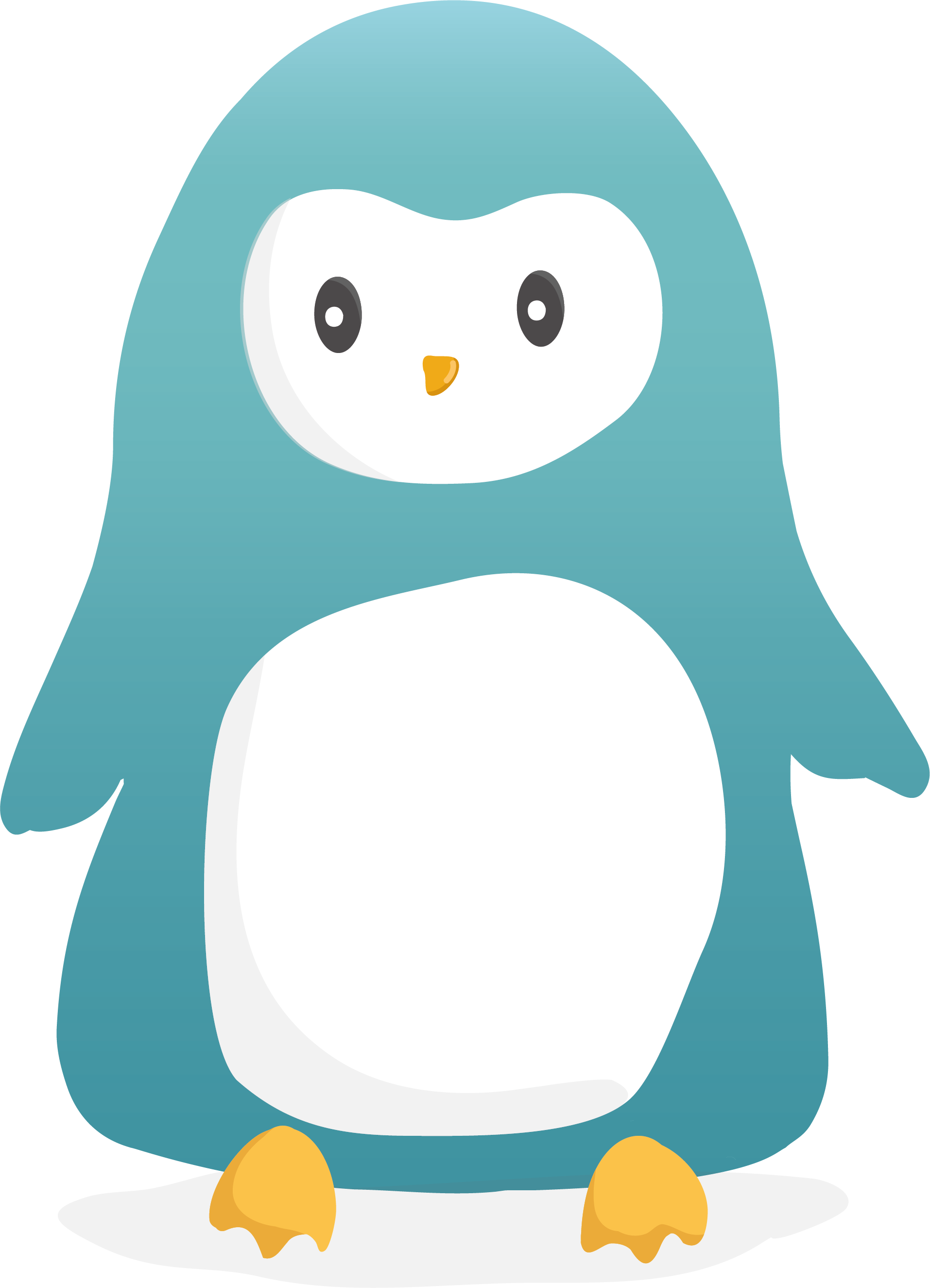 Teal Cartoon Penguin Clipart (1914x2649), Png Download