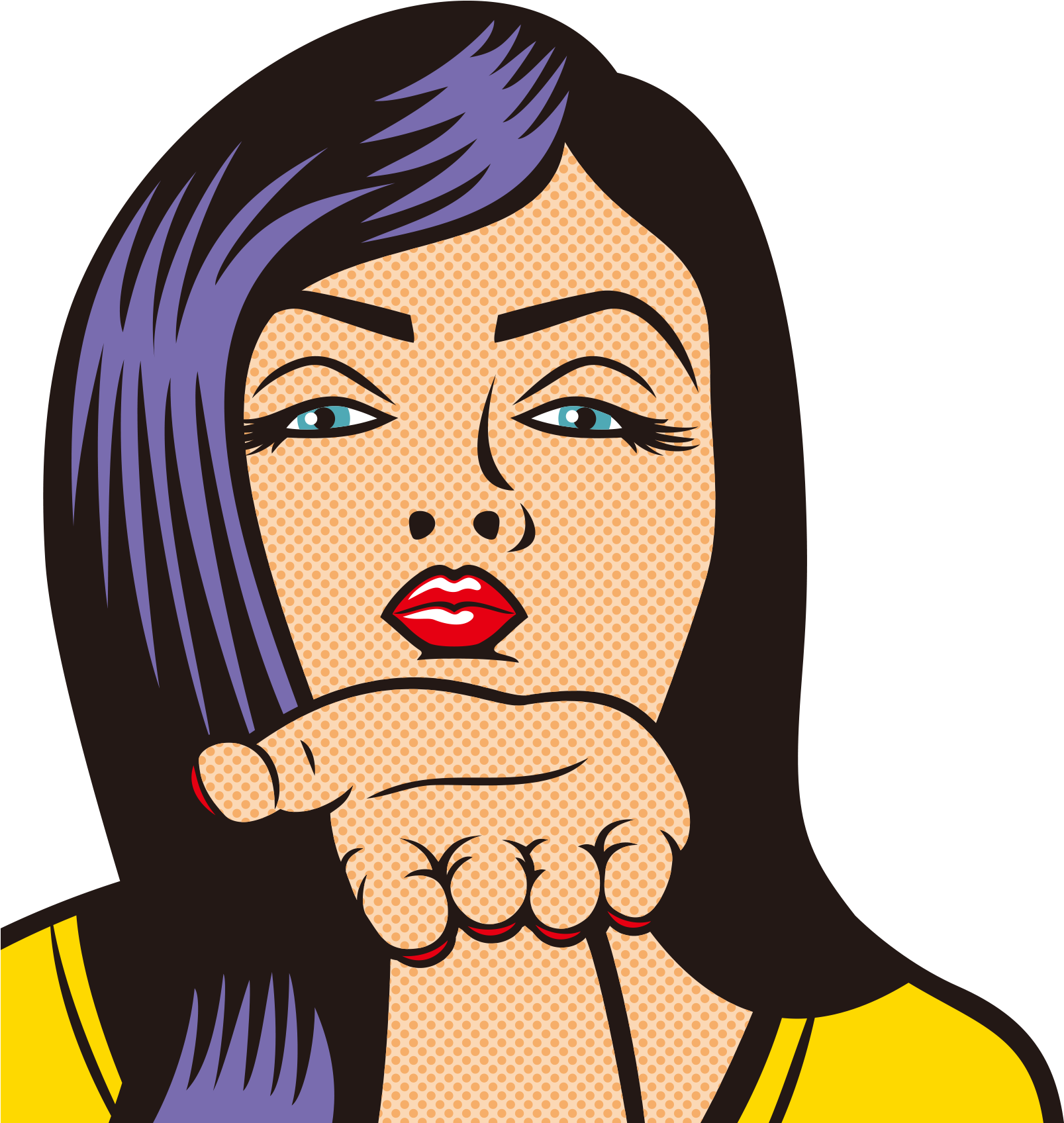 Banan Clip Black Hair - Shut Off Your Mouth - Png Download (2000x2000), Png Download