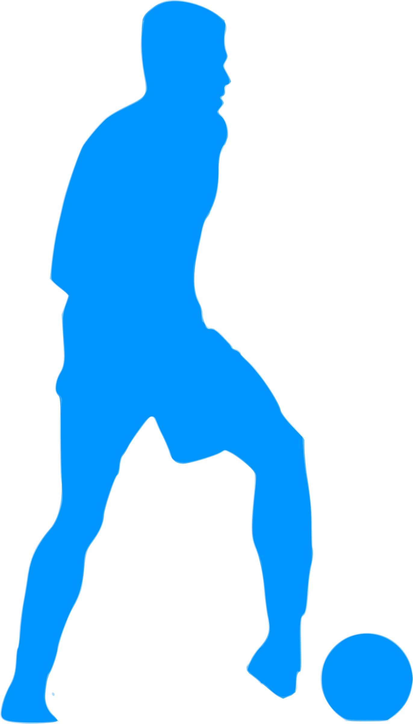 This Free Icons Png Design Of Silhouette Football- - Football Player Blue Silhouette Clipart (1372x2400), Png Download