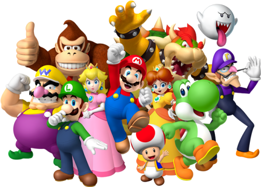 Nintendo Characters Png Photos - Super Mario Characters Clipart (912x367), Png Download