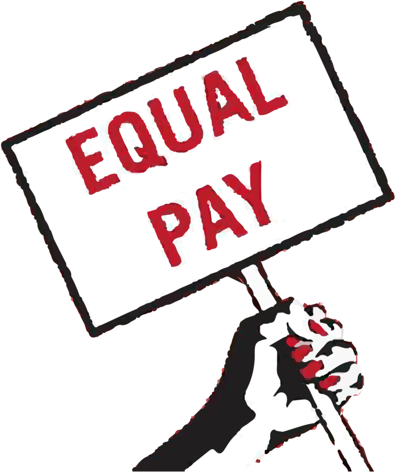 Graphics Of A Hand Holding A Sign That Says Equal Pay - Equal Pay Day Clipart (1024x1024), Png Download