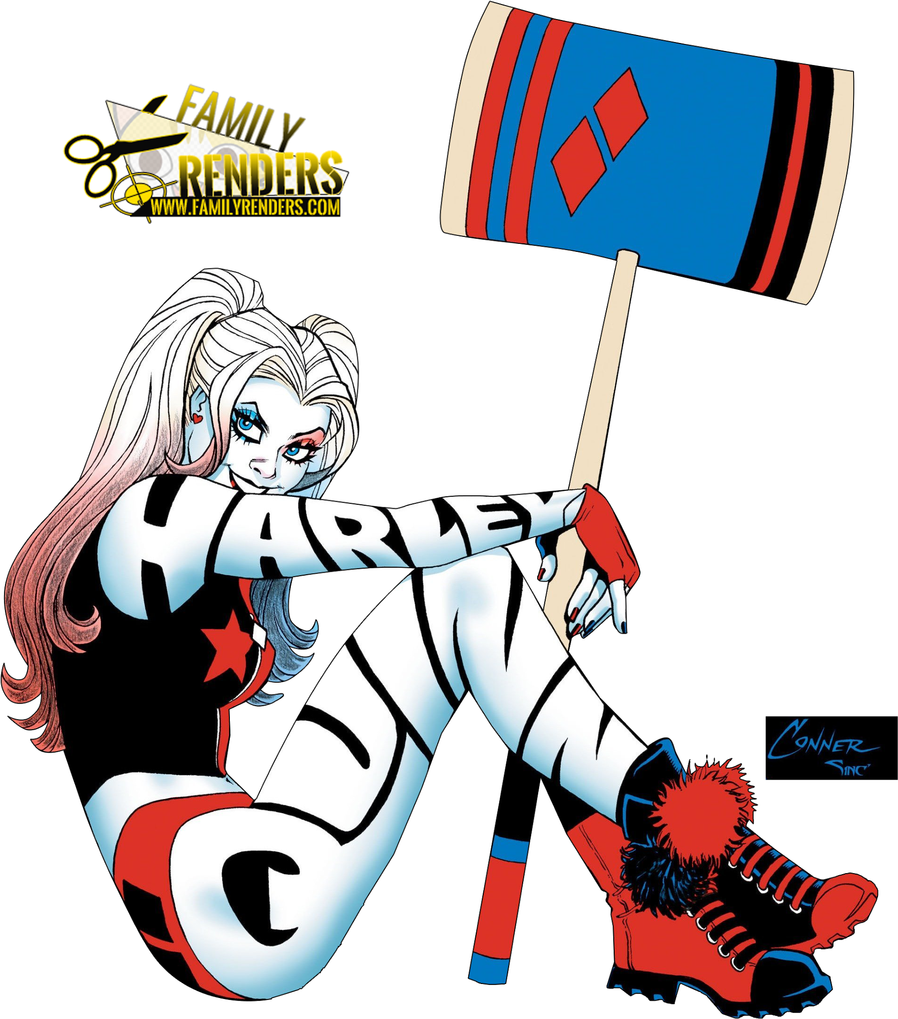 Harley Queen En Comic Clipart (1867x2048), Png Download