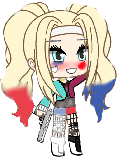 #gacha Harley Quinn - Cartoon Clipart (492x719), Png Download
