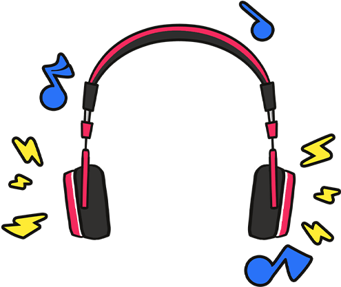 #headphones #music #multicolor #musicnotes #notes #rocknroll - Music Clipart (500x500), Png Download
