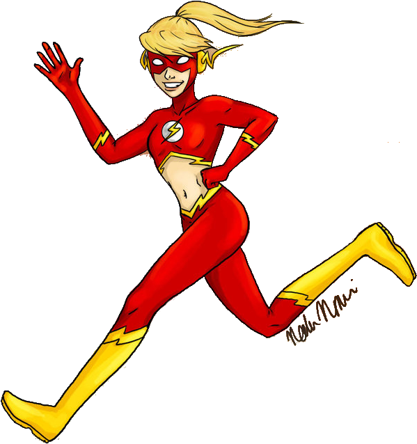 The Flash Girl - Flash As A Girl Clipart (659x754), Png Download