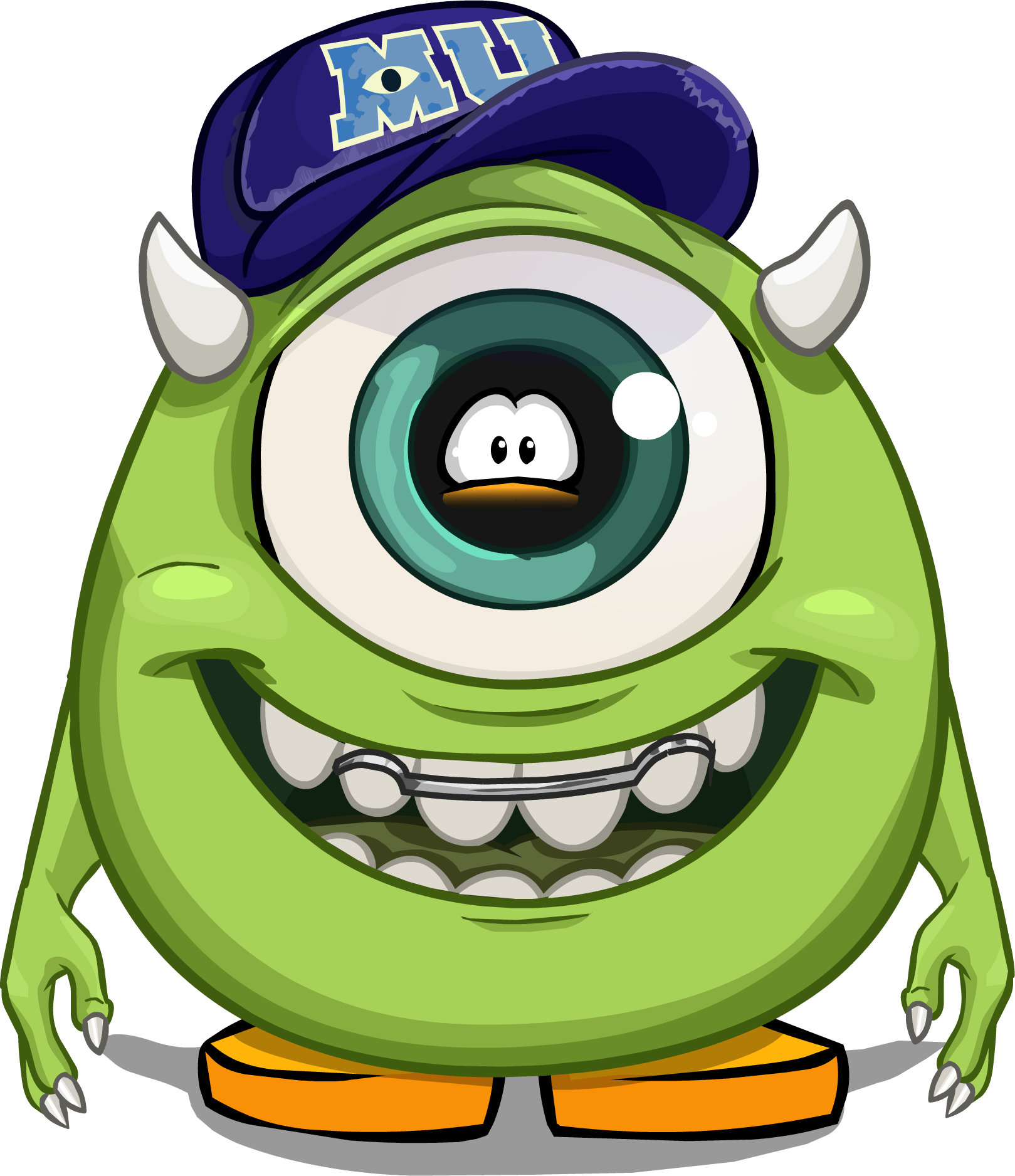 Club Penguin Wiki - Club Penguin Mike Wazowski Clipart (1619x1876), Png Download