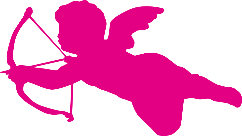 Cupid Silhouette Illustration - Cupid Vector Png Clipart (974x548), Png Download