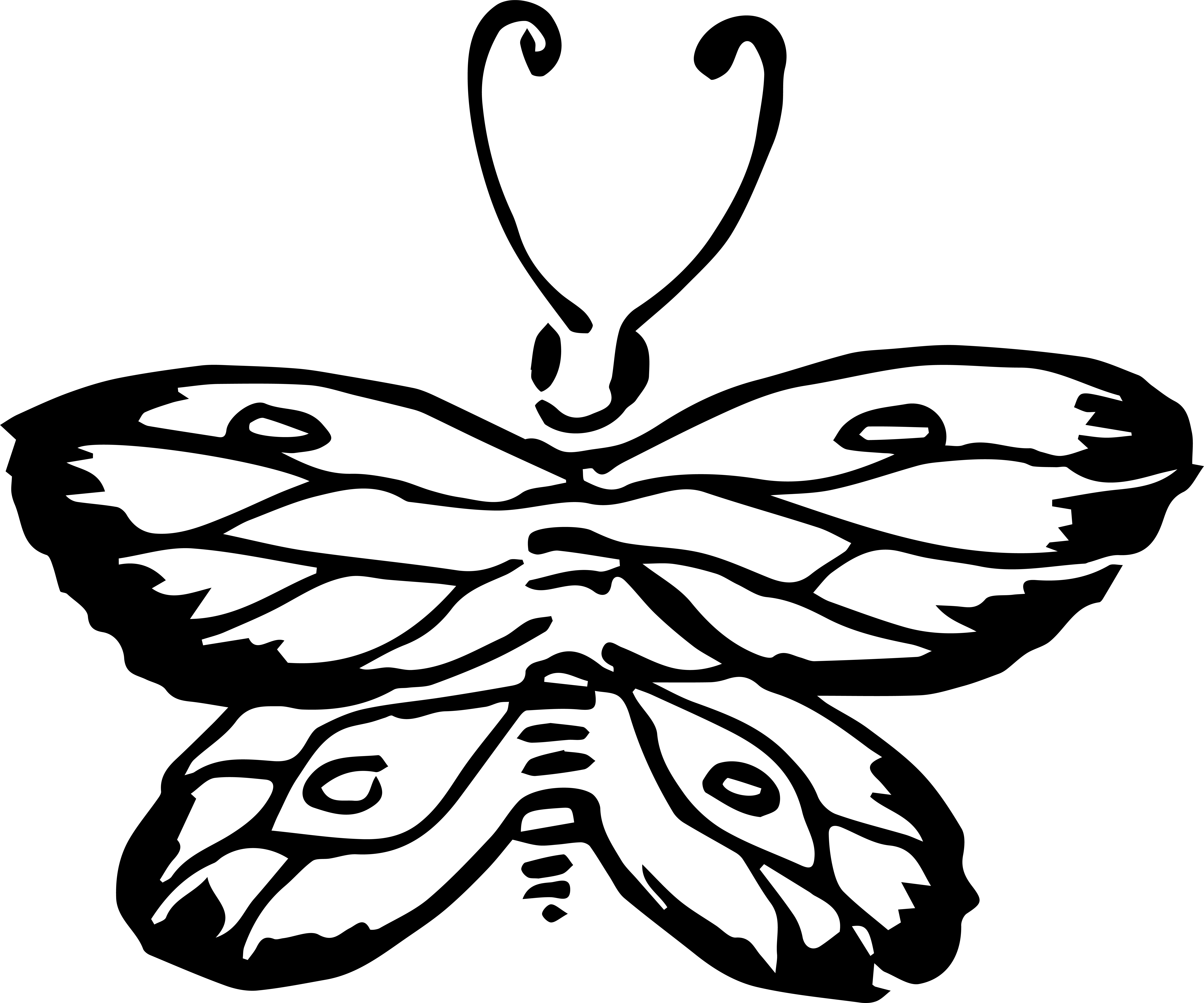 Brush-footed Butterfly Clipart (7525x6267), Png Download