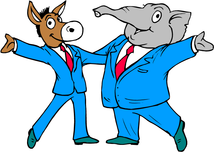 Democrats And Republicans Together Clipart (750x524), Png Download