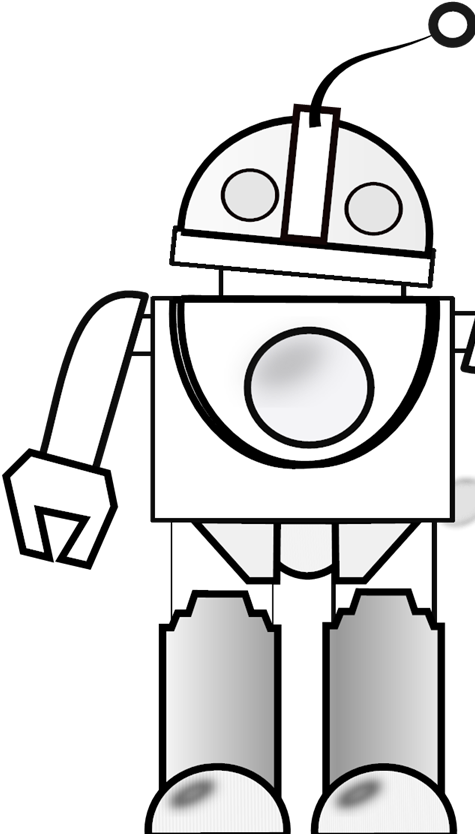 Robot Black And White Clip Art - Png Download (1024x1024), Png Download