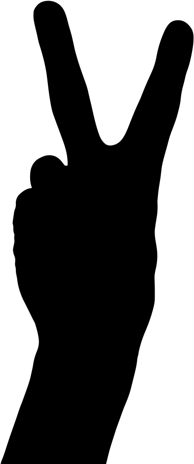 Sign Silhouette At Getdrawings - Peace Hand Sign Silhouette Clipart (446x1000), Png Download