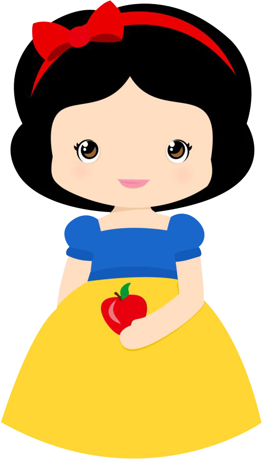Branca De Neve Cute - Branca De Neve Baby Clipart (515x900), Png Download