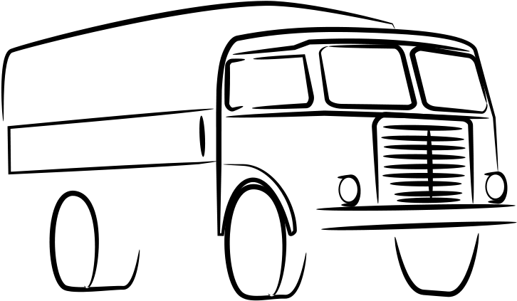 Truck Clipart Black And White - Png Download (800x566), Png Download