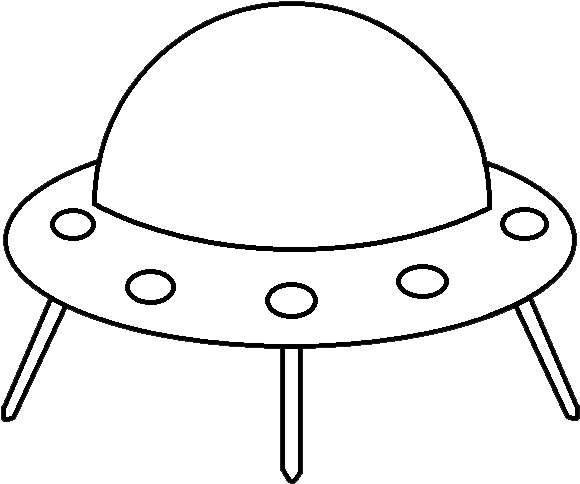 Space Ship Clip Art Black And White - Alien Spaceship Clipart Black Background - Png Download (623x507), Png Download