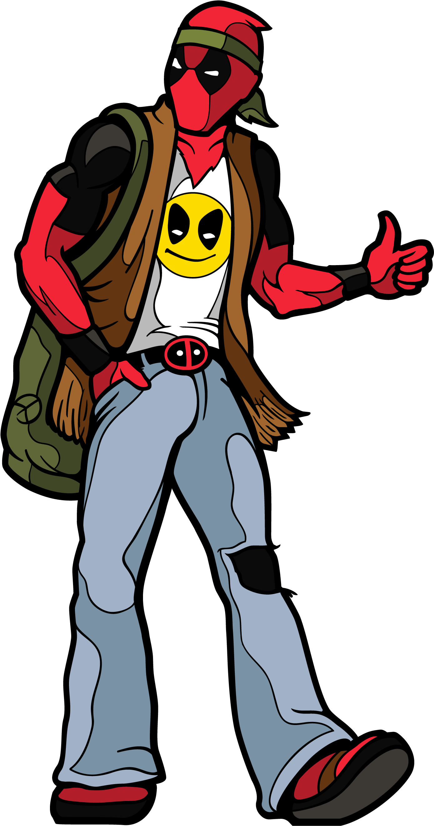 60s Deadpool Clipart (2000x3500), Png Download