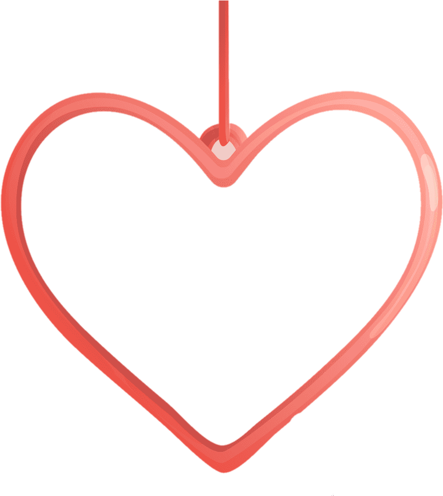 #heart #hearts #red #hanging - Heart Clipart (1000x1000), Png Download