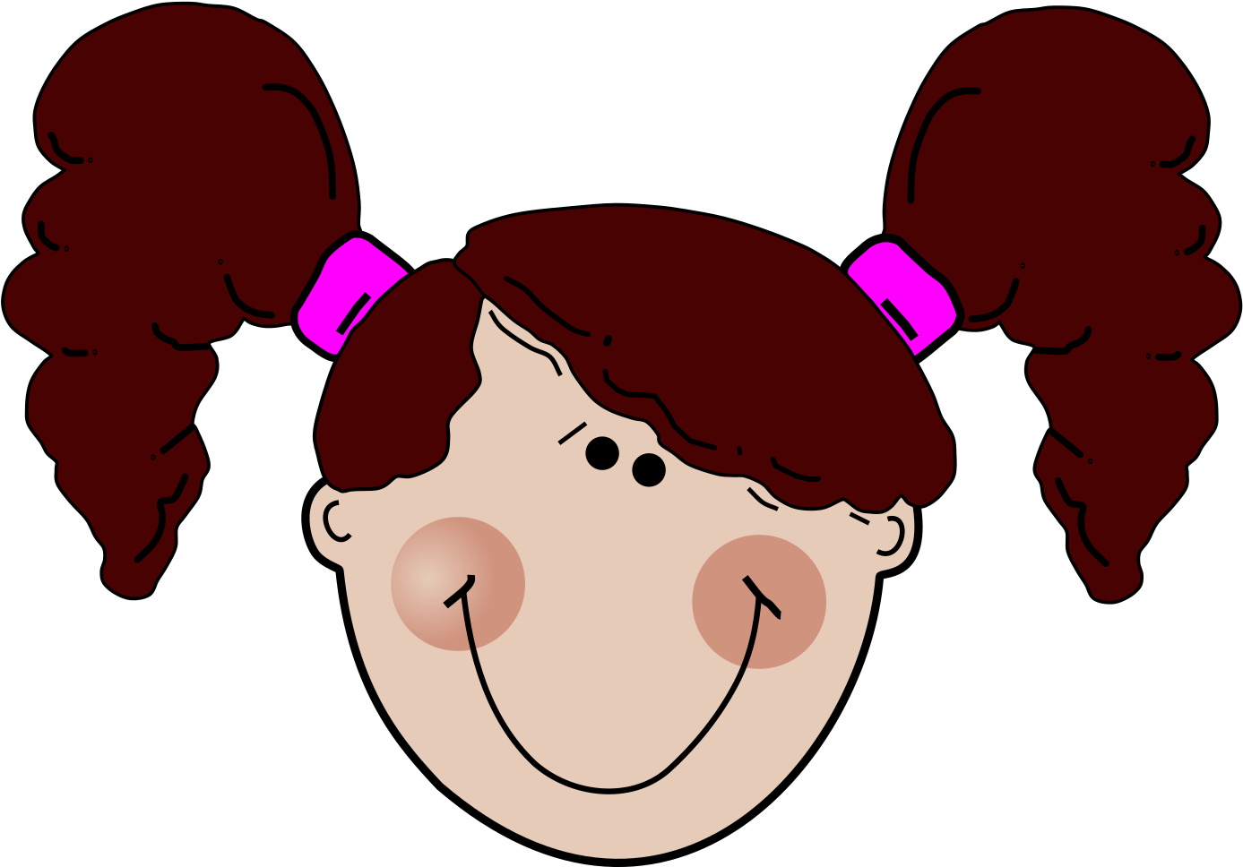 Girl Head Clipart - Png Download (1280x893), Png Download