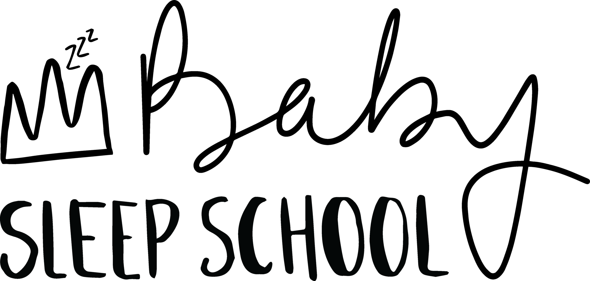 Baby Sleep School - Calligraphy Clipart (1999x954), Png Download