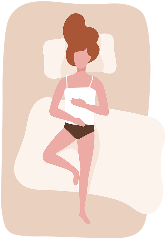 Girl Laying On Bed Cartoon Top View Clipart (1000x1000), Png Download