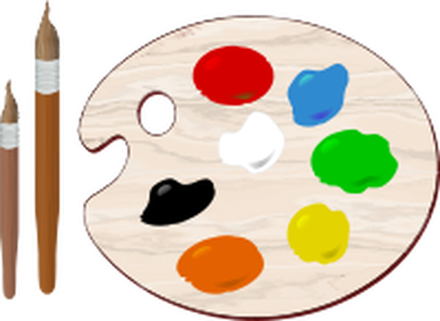 Palette Clipart Artwork - Paint Palette Clip Art Png Transparent Png (900x657), Png Download