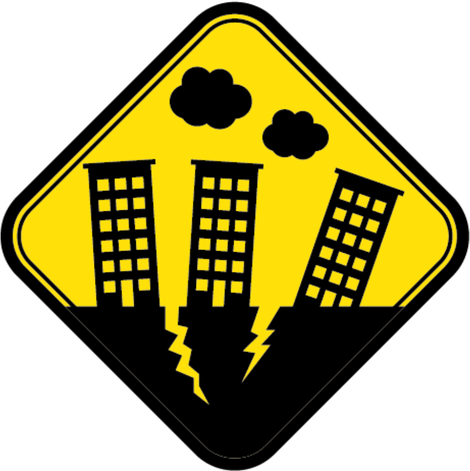 Warning System Clip Art - Warning Sign For Earthquake - Png Download (1000x1000), Png Download