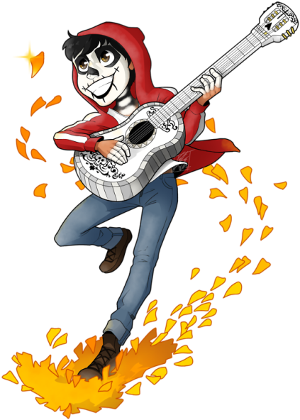 Collection Of Free Guitar Drawing Dia De Los Muertos - Gitar Of Ernesto Dela Cruz Clipart (500x666), Png Download