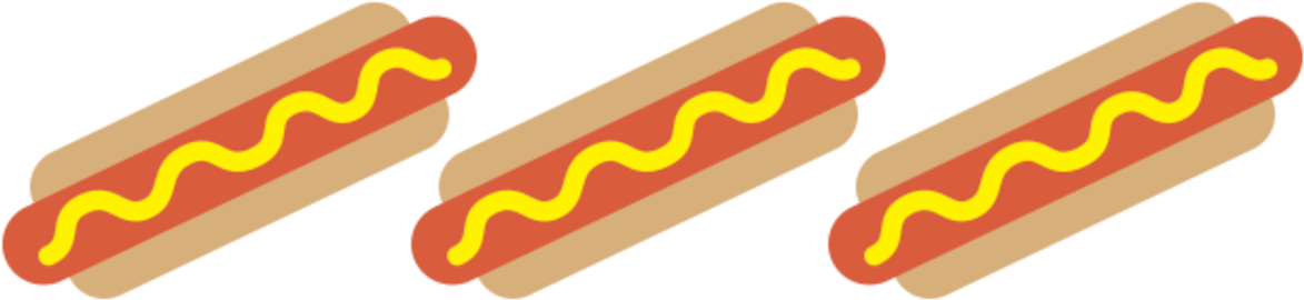 Hot Dog Line Break - Line Of Hot Dogs Clipart (1200x381), Png Download