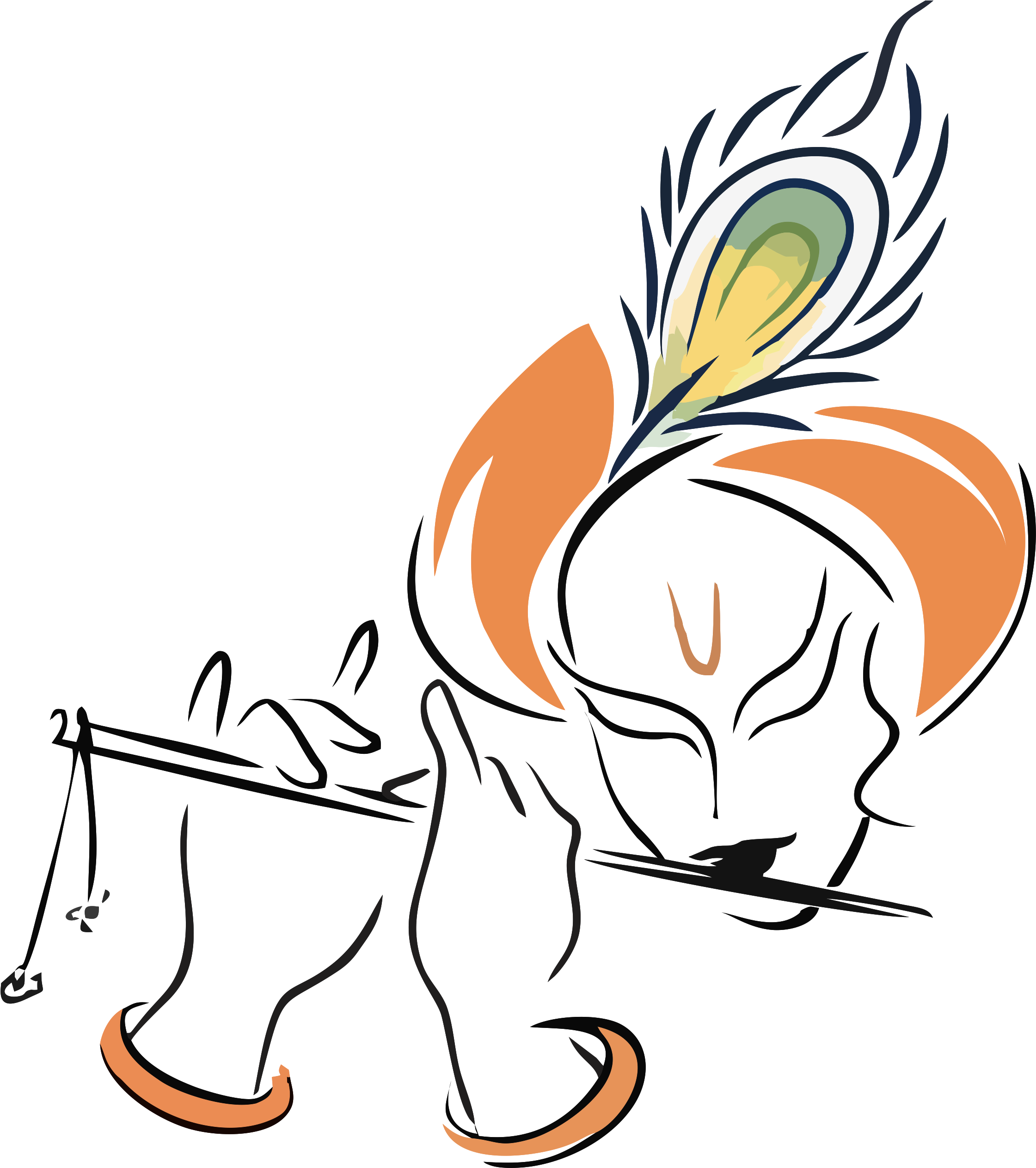 Sri Krishna Line Art Clipart (2482x3508), Png Download