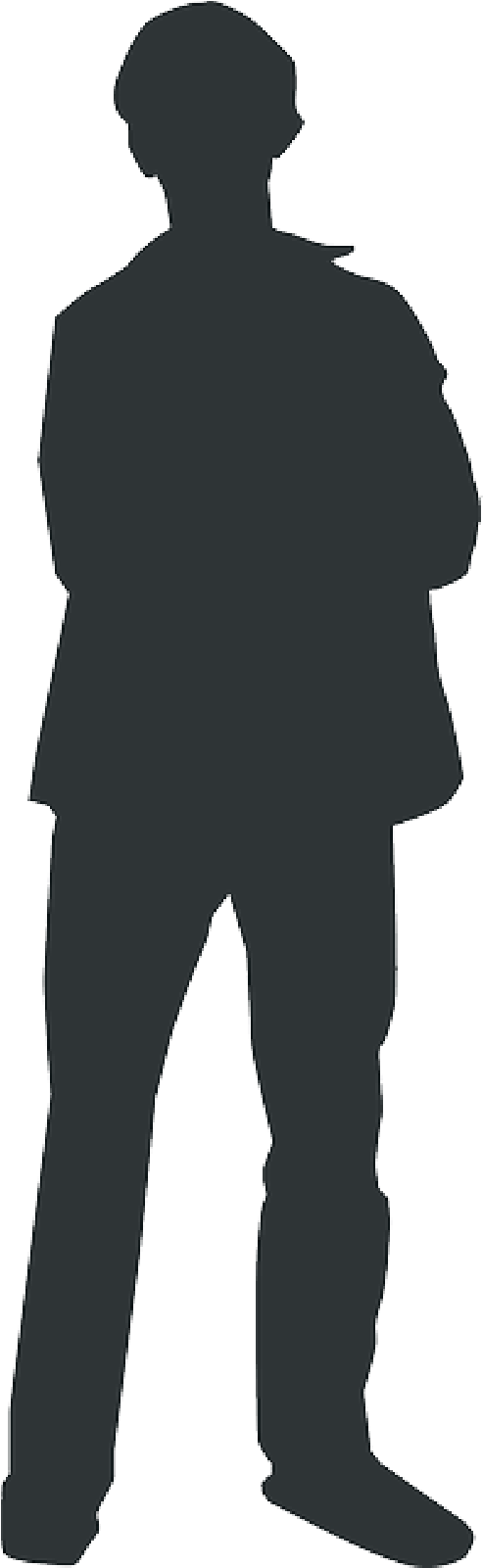 Silhouette Outline Of A Person Clipart (400x800), Png Download
