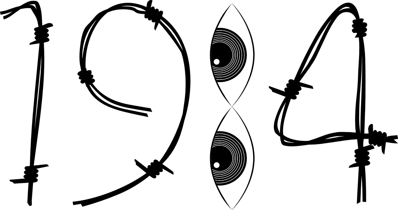 Image Source - Pixabay - Com - 1984 Black And White Clipart (1280x678), Png Download