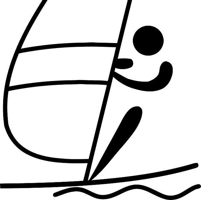 Black, Outline, Sailing, Sport, Person, White, Symbols - Pictograma De Vela Clipart (640x637), Png Download